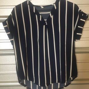 Navy striped blouse